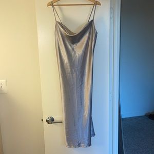 Bebe Silver cowl neck midi dress